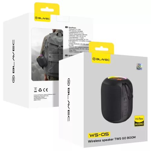Blavec Hordozható Bluetooth Hangszóró TWS WS-05 Go Boom - 8W (WS05--5900217499053 7 kép