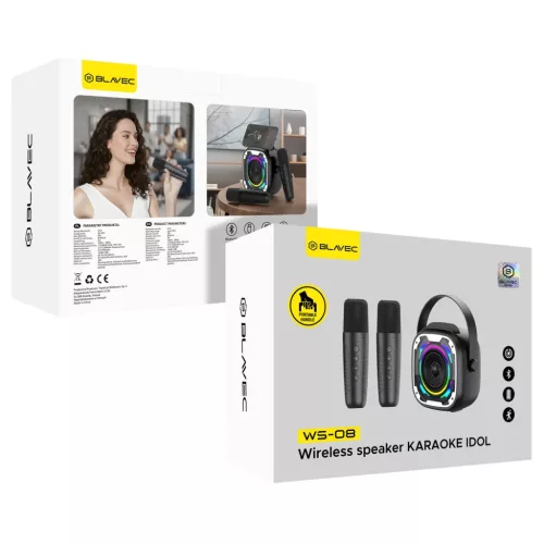 Blavec Hordozható Bluetooth Hangszóró WS-08 Karaoke Idol - 8W két -5900217504054 9 kép