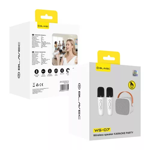 Blavec Hordozható Bluetooth Hangszóró WS-07 Karaoke Party - 5W két-5900217504061 8 kép