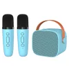 Blavec hordozható Bluetooth hangszóró WS-07 karaoke partijátékhoz - 5 W, 2 mikrofonnal (WS07-2MBL) kék