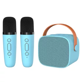  Blavec hordozható Bluetooth hangszóró WS-07 karaoke partijátékhoz - 5 W, 2 mikrofonnal (WS07-2MBL) kék