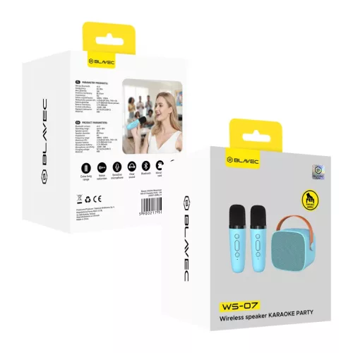 Blavec hordozható Bluetooth hangszóró WS-07 karaoke partijátékhoz-5900217504085 8 kép