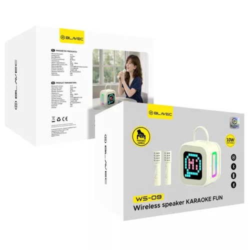 Blavec Hordozható Bluetooth Hangszóró WS-09 Karaoke Fun - 10W két -5900217504238 8 kép