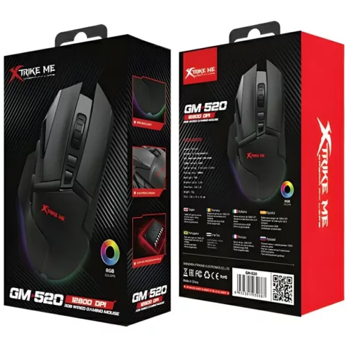 Fekete XTRIKE ME Vezetékes Gaming Egér GM-520-6932391930687 7 kép