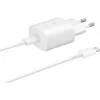 Fali töltő Samsung EP-TA800W + DA705BWE, 25W, 3A, 1 x USB-C, USB-C kábel, Fehér GP-PTU021SOAWQ