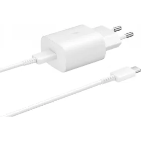   Fali töltő Samsung EP-TA800W + DA705BWE, 25W, 3A, 1 x USB-C, USB-C kábel, Fehér GP-PTU021SOAWQ