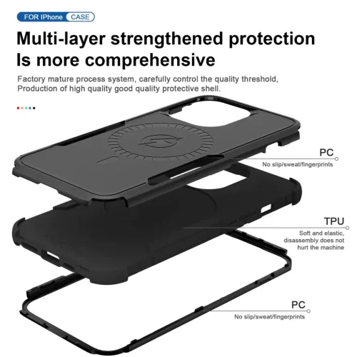 iPhone 13 Pro 3 az 1-ben ütésálló MagSafe-kompatibilis mágneses t- 6 kép