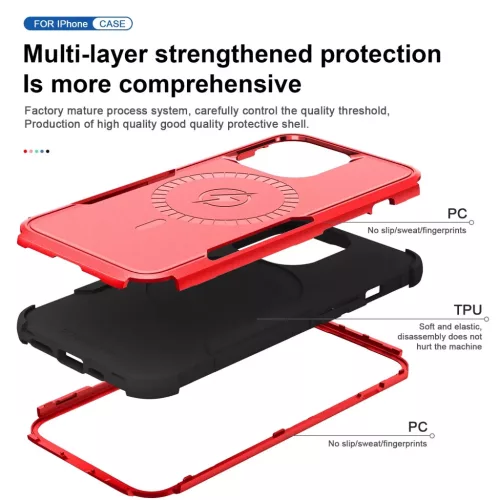 iPhone 13 Pro 3 az 1-ben ütésálló MagSafe-kompatibilis mágneses t- 5 kép