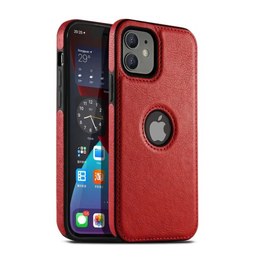 iPhone 13 Pro Max PU bőr tok piros Alphajack- 1 kép