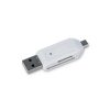 Forever microSD / SD kártyaolvasó USB + microUSB fehér OTG-5900495389930 1 kép