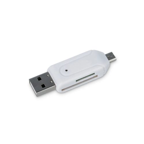 Forever microSD / SD kártyaolvasó USB + microUSB fehér OTG-5900495389930 1 kép