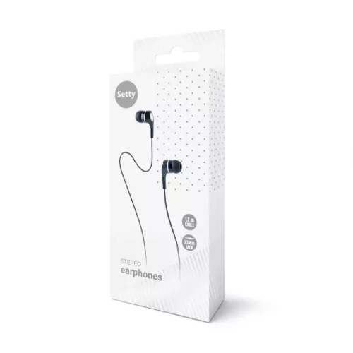 Setty vezetékes fülhallgató fekete 3.5mm jack-5900495487094 2 kép
