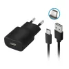 Forever TC-01 töltő 1x USB 2A fekete + USB-C kábel-5900495623355 1 kép