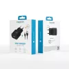 Forever TC-01 töltő 1x USB 2A fekete + USB-C kábel-5900495623355 7 kép
