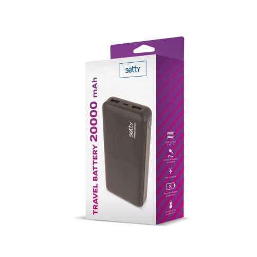 Setty powerbank 20000 mAh SPB-20 fekete-5900495751430 2 kép