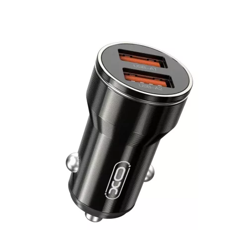 XO autós töltő CC48 2x USB 2,4A fekete + USB-C kábel-6920680832262 2 kép