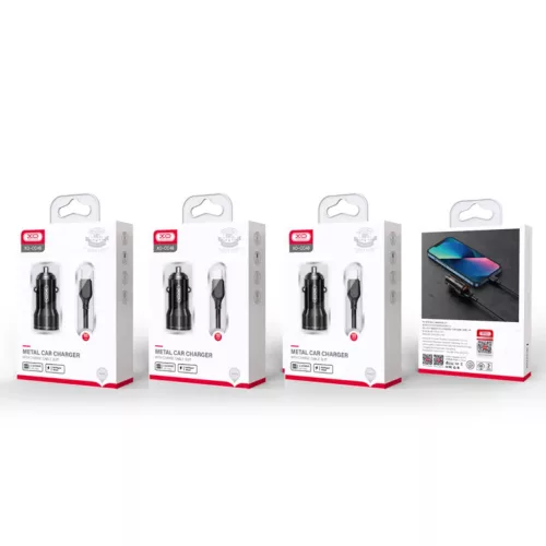 XO autós töltő CC48 2x USB 2,4A fekete + USB-C kábel-6920680832262 3 kép