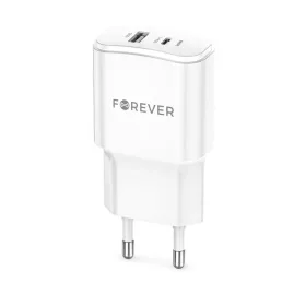 Forever TC-01-20AC PD QC töltő 1x USB-C 1x USB 20W fehér-5900495080752 1 kép