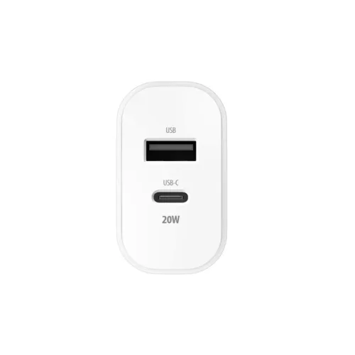 Forever TC-01-20AC PD QC töltő 1x USB-C 1x USB 20W fehér-5900495080752 5 kép