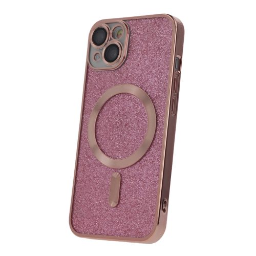 Csillám Króm Mag tok iPhone 15 6,1" rózsaszín tok-5900495528698 1 kép