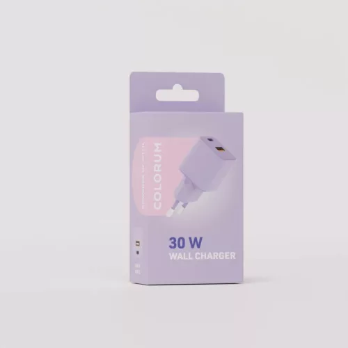 COLORUM fali töltő USB-A + USB-C PD 30W CLS30-AC-09 xLevendula-5907457718609 3 kép