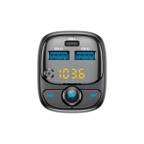 Forever FM transmitter Bluetooth 2 x USB-A 1 x USB-C PD 30W TR-370 fek-5907457722354 2 kép