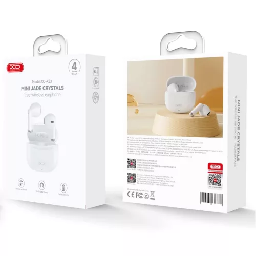 XO Bluetooth fülhallgató X33 TWS fehér-6920680856763 2 kép