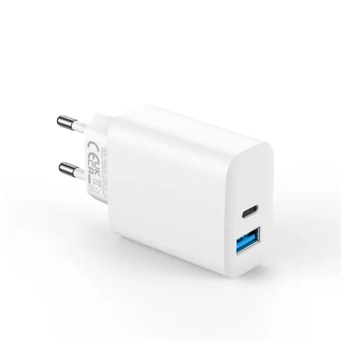 Forever TC-07-30AC PD QC töltő 1x USB-C 1x USB 30W fehér + USB-C - -5907457738447 6 kép