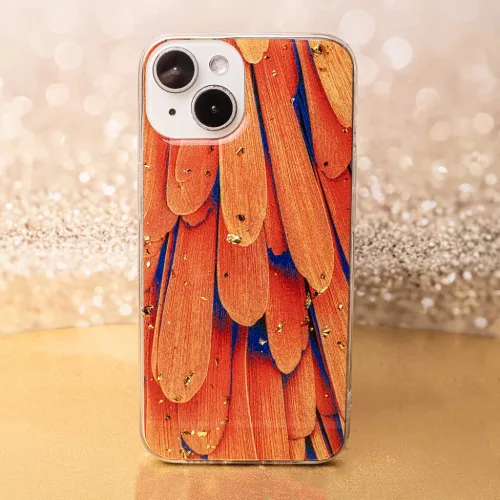 Arany Glam tok Samsung Galaxy A14 4G / A14 5G, narancssárga tok-5907457743861 10 kép