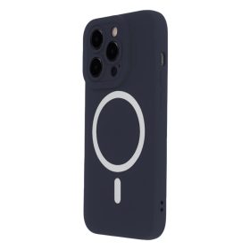 Szilikon Soft Mag tok iPhone 15 6,1" sötétkék tok