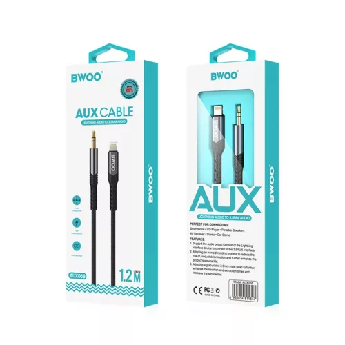 BWOO audio kábel BO-AUX068 aux 3.5mm-lightning-6933654811347 6 kép