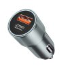 BWOO 38W gyors autós töltő BO-CC73 QC 18W + PD 20W, szürke ezüst-6933654810487 2 kép