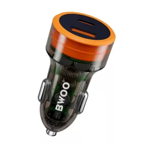   BWOO 38W gyors átlátszó autós töltő BO-CC85 QC 18W + PD 20W