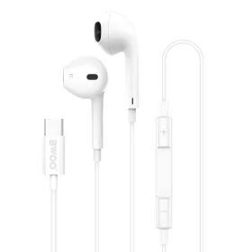   BWOO vezetékes fülhallgatók HF175 Iphone 15-höz USB-C digitális interfésszel fehér