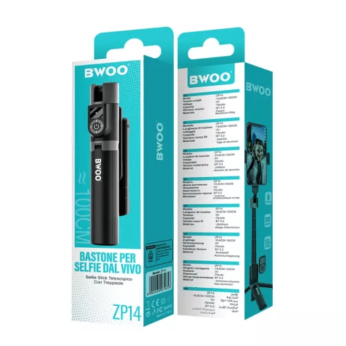 BWOO teleszkópos selfie bot bluetooth BO-ZP14 távirányítóval-6933654808880 6 kép