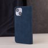 Velúr fliptok Motorola Moto E13-hoz, sötétkék tok-5907457799431 9 kép