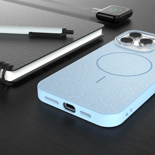  iPhone 13 6,1" kék Glitter Vékony Mag tok-5906961982162 5 kép