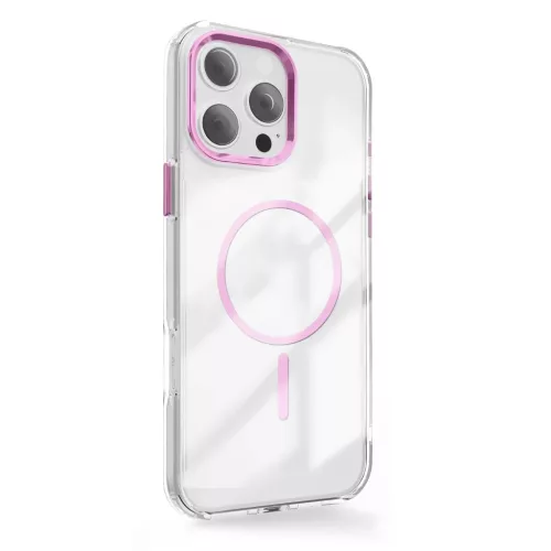 iPhone 17 Pro Max átlátszó vékony mágneses tok rózsaszín-5907504523422 2 kép