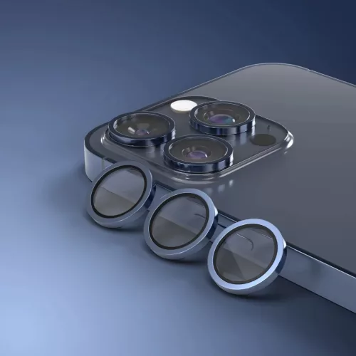 iPhone 15 Pro / 15 Pro Max kamera lencsevédő mélykék üvegfólia-5907504523880 3 kép