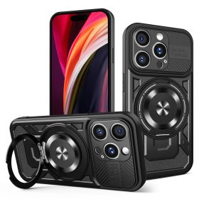 iPhone 15 Pro Defender Armor Mag fekete tok