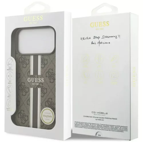  iPhone 17 Pro Max Guess 4G Printed Stripes MagSafe tok barna-3666339491437 8 kép