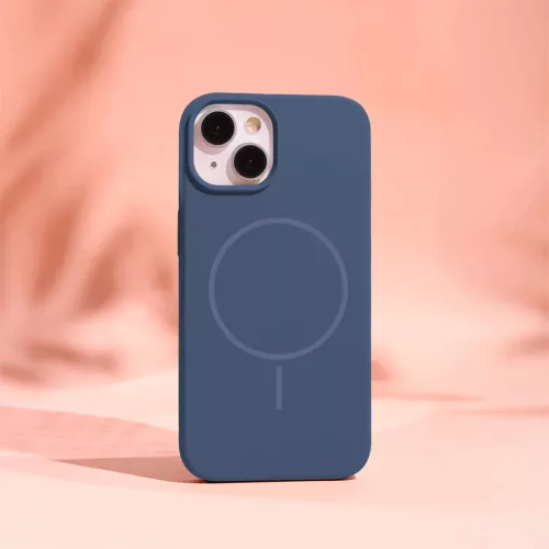 iPhone 15 Pro Max tok Silicone Thin Mag sötétkék tok-5907504586649 7 kép