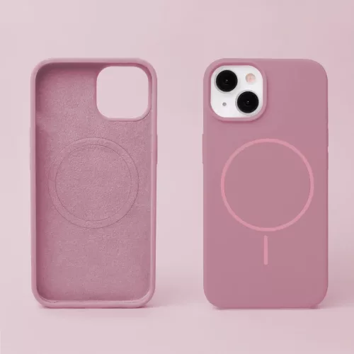 iPhone 14 rózsaszín Szilikon Vékony Mag tok-5907674514978 3 kép