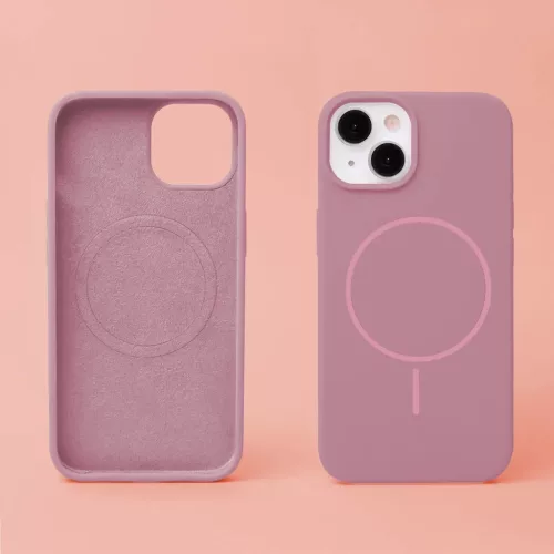 iPhone 14 rózsaszín Szilikon Vékony Mag tok-5907674514978 5 kép