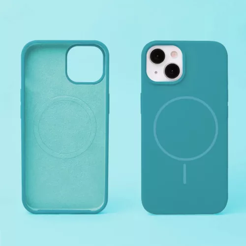 iPhone 15 Szilikon Thin Mag tok türkiz-5907674515845 4 kép