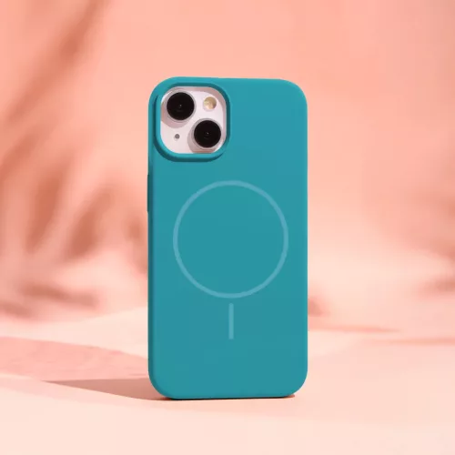 iPhone 15 Szilikon Thin Mag tok türkiz-5907674515845 5 kép