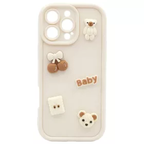 iPhone 17 Ultra Trendy 3D bézs medve tok-5907674543060 2 kép