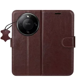 Honor Magic 8 Lite Smart Luxe bőr tok barna tok