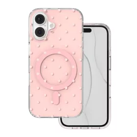 iPhone 16 Bubble Dots Mag pontmintás rózsaszín tok-5908067004175 1 kép
