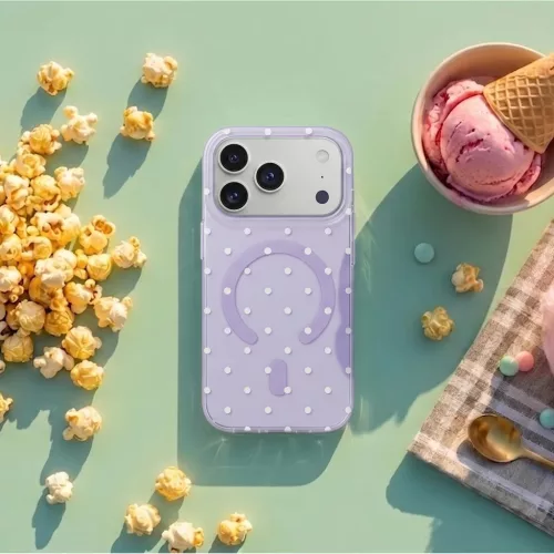 iPhone 14 Pro Bubble Dots Mag ibolya tok-5908067004304 5 kép